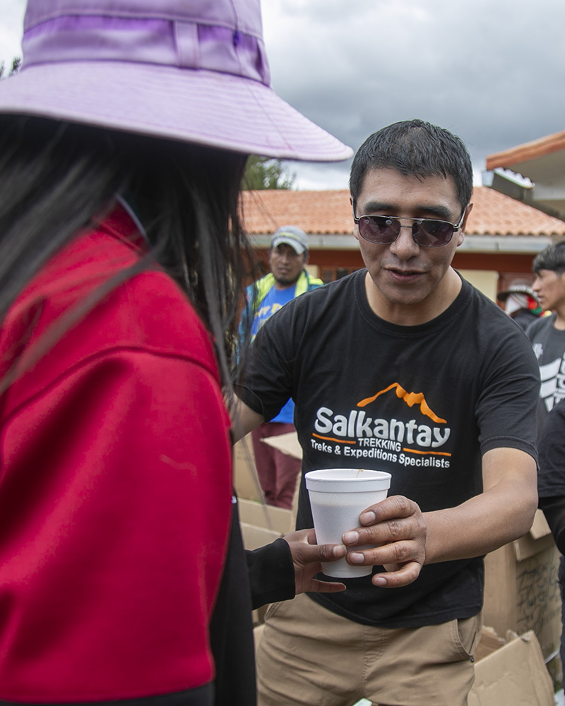 Delivery of hot chocolate from Salkantay Trekking in Ocongate