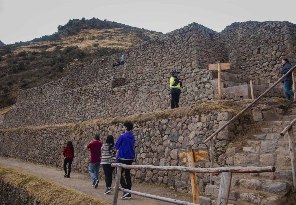 First buildings upon entering the Pisac archaeological park, Sacred Valley