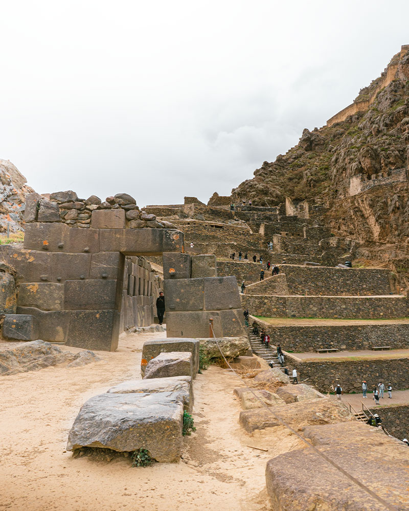 Archaeological site of Ollantaytambo from above