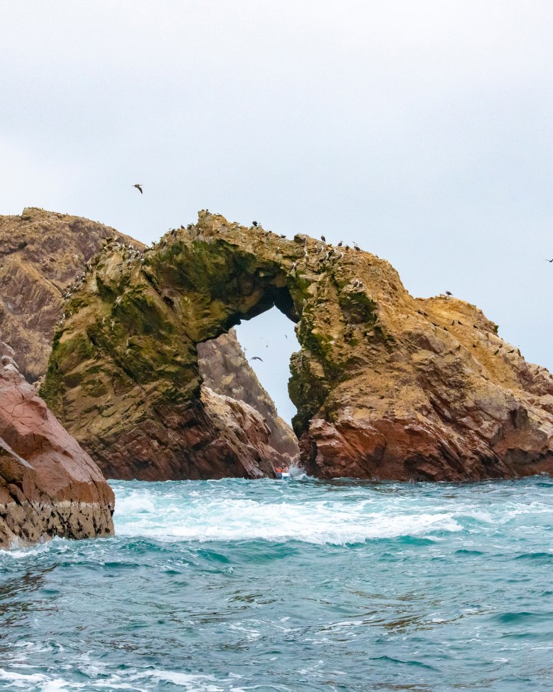 Natural arch on the Ballestas Islands in Paracas