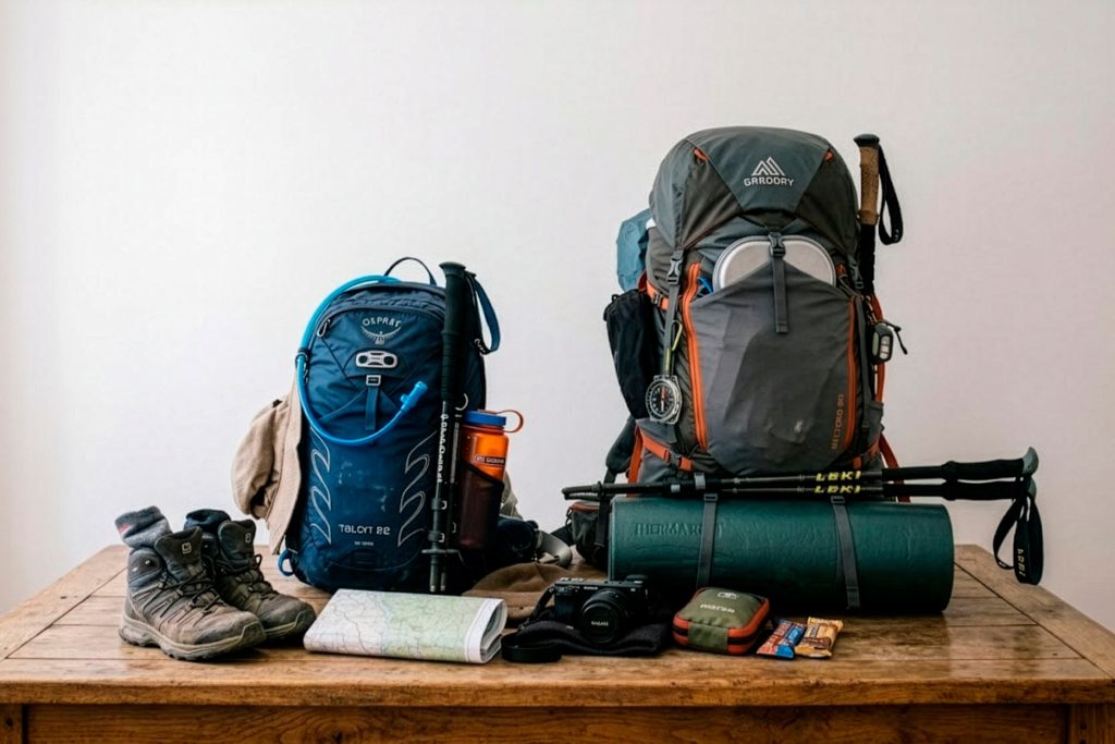 Size differences in hiking backpacks