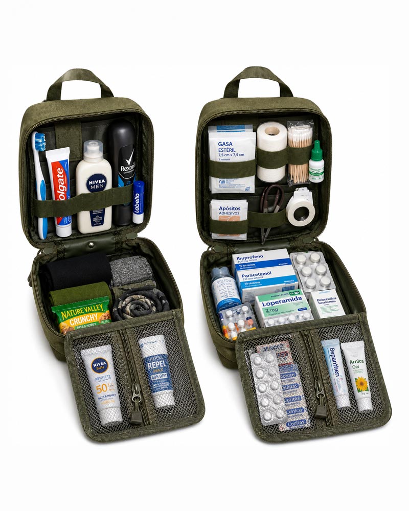 A basic and well-equipped first aid kit