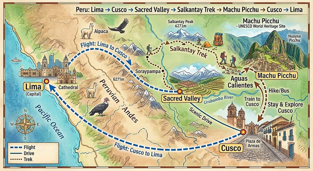 Peru Itinerary Map
