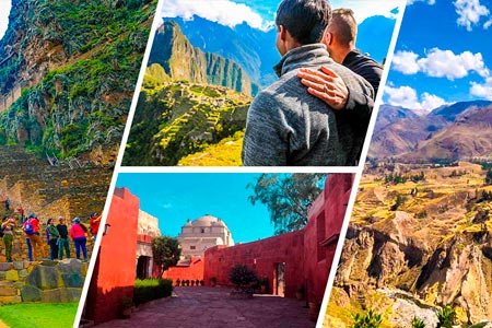 Collage of photos of the best tourist destinations in Cusco