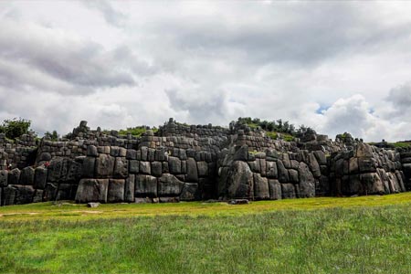 View of the building of the archaeological site of Sacsayhuaman