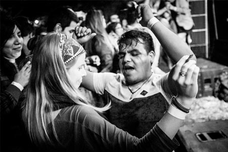 Two people dancing a very good music
