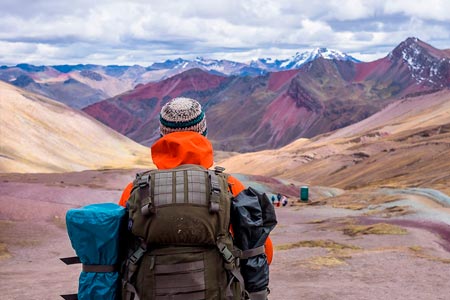 An impressive view of the mountains of the Andes of Peru