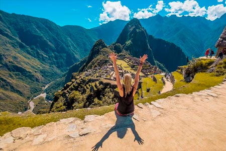 Spectacular view of the Inca citadel of Machu Picchu