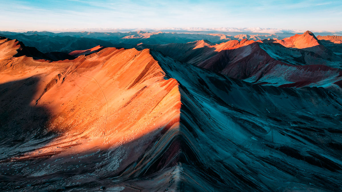 beautiful view of the spectacular Rainbow Mountain