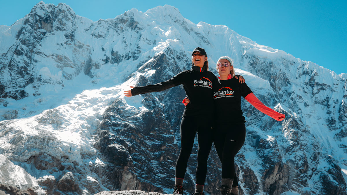Trek up the challenging trail to the Salkantay Pass to see Salkantay Mountain
