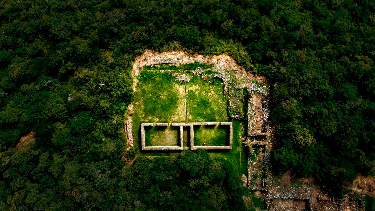 Llactapata archaeological site facing Machu Picchu