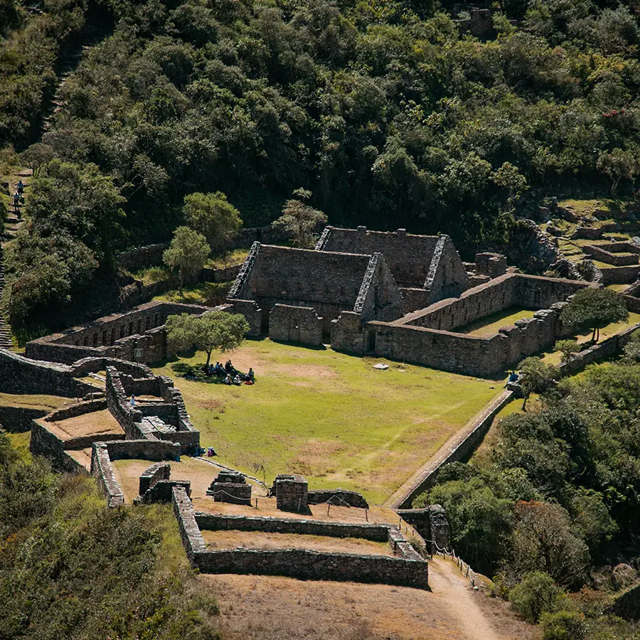 The famous platforms of the archaeological site of Choquequirao