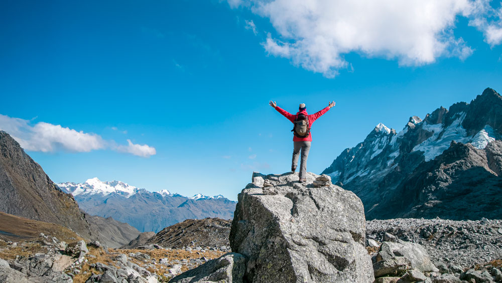 Exploring the Salkantay Pass in the distant Cusco Mountains during the Humantay Lake and Salkantay Expedition 
