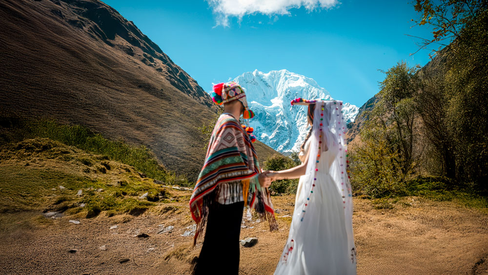 Andean Wedding Ceremony in Soraypampa surrounded by the Sacred Mountains of Salkantay and Humantay