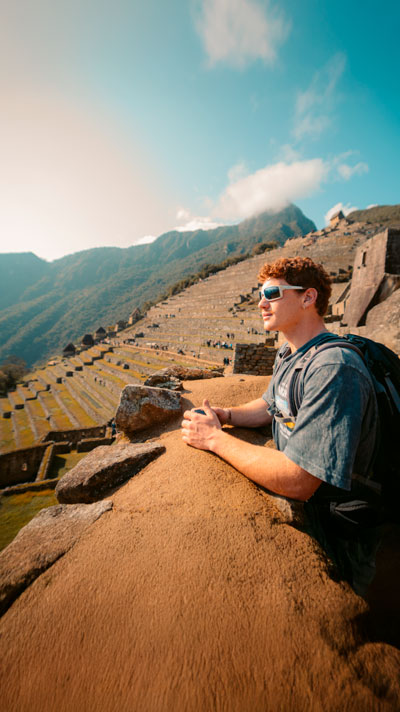 Inca Terraces and constructions over the Sacred Valley and Machupichu