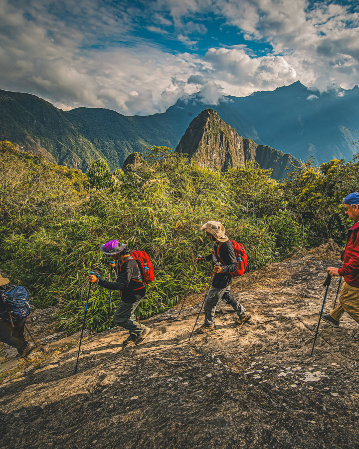 Entrance to Machu Picchu, the famous Sun Gate after the 1-Day Inca Trail moderate hike