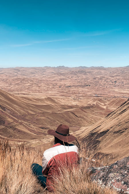 Andean man looking at horizon