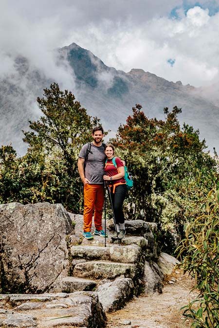 Couple sharing a great moment during its Inca Trail Journey