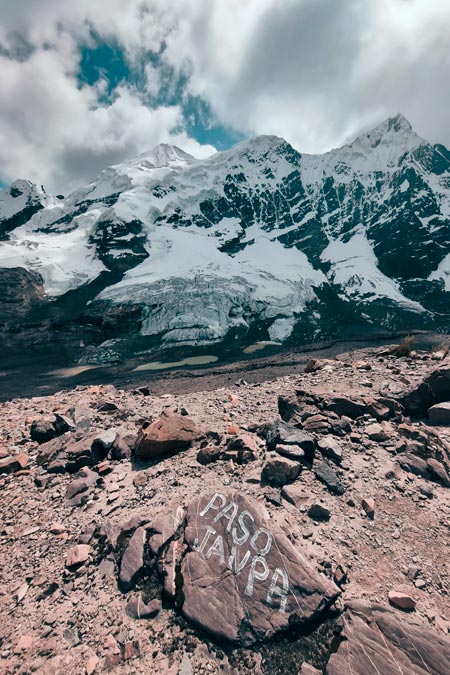 The great Jampa pass in front of Ausangate mountain