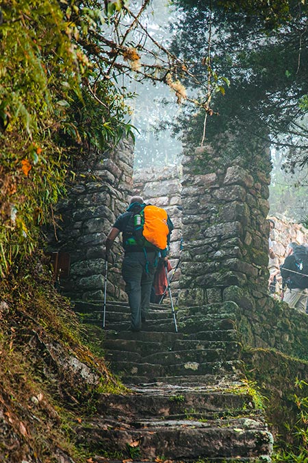 First view of Machu Picchu from Sun Gate