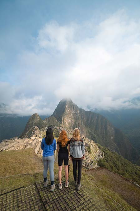 Selfie phot of tourist in Machu Picchu