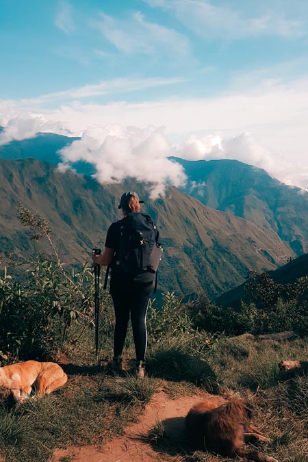 Hiking in the green mountains