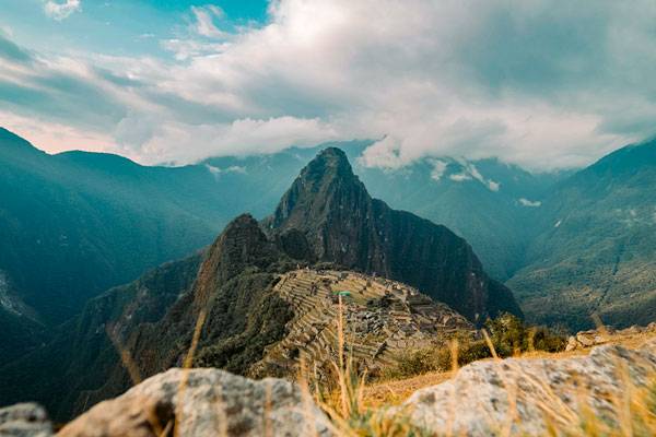 Selfie phot of tourist in Machu Picchu